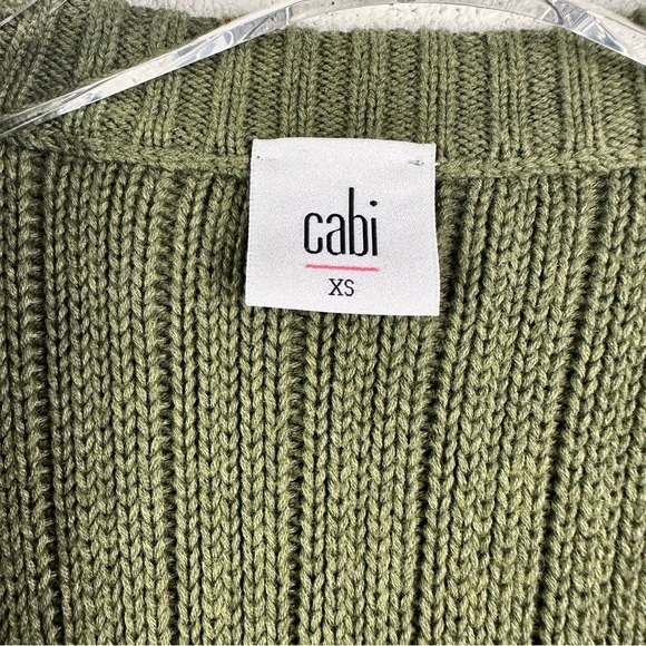 Cabi Aerial Cardigan #3536 XS Olive Green Ribbed Long Button Front - Picture 6 of 7